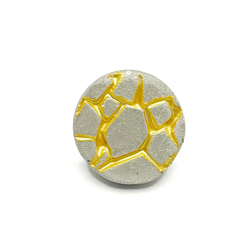 Patti round ring in gray and gold