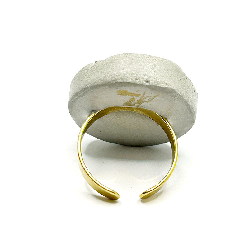 Patti round ring in gray and gold