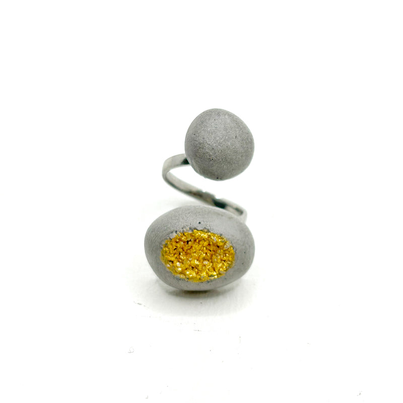 Inès double pebble ring
