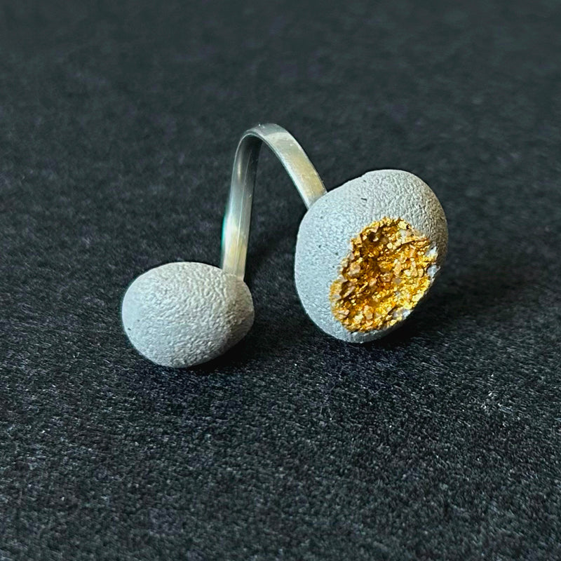 Inès double pebble ring