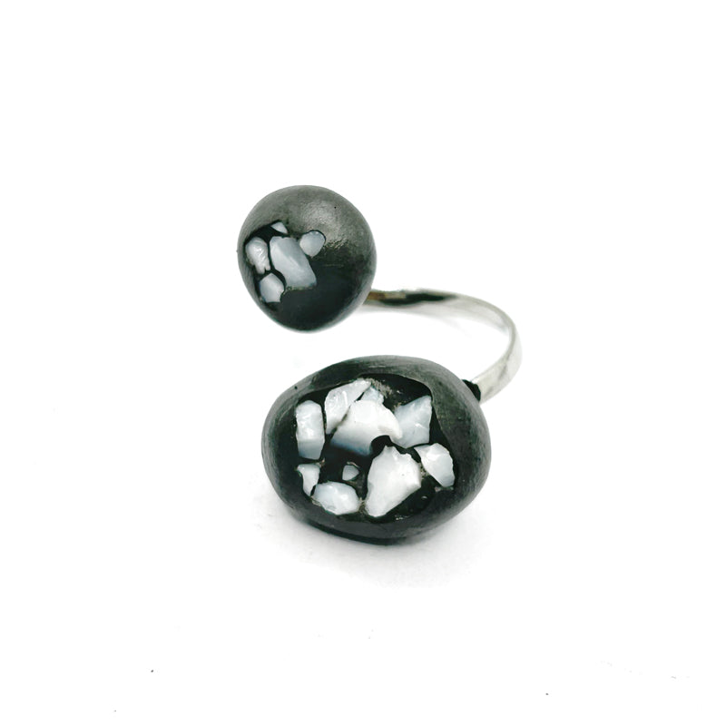 Laetitia double pebble ring