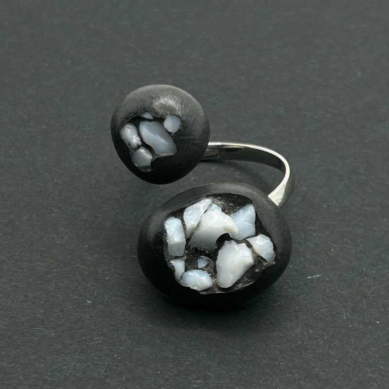 Laetitia double pebble ring