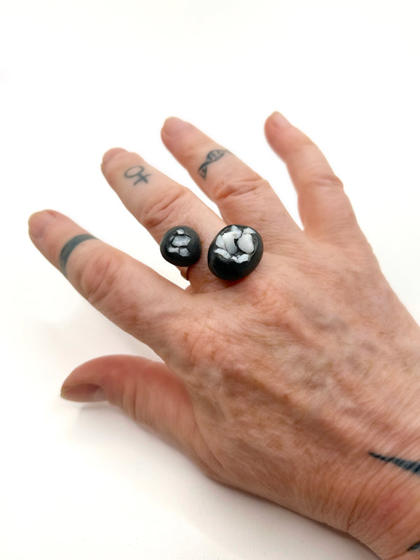 Laetitia double pebble ring