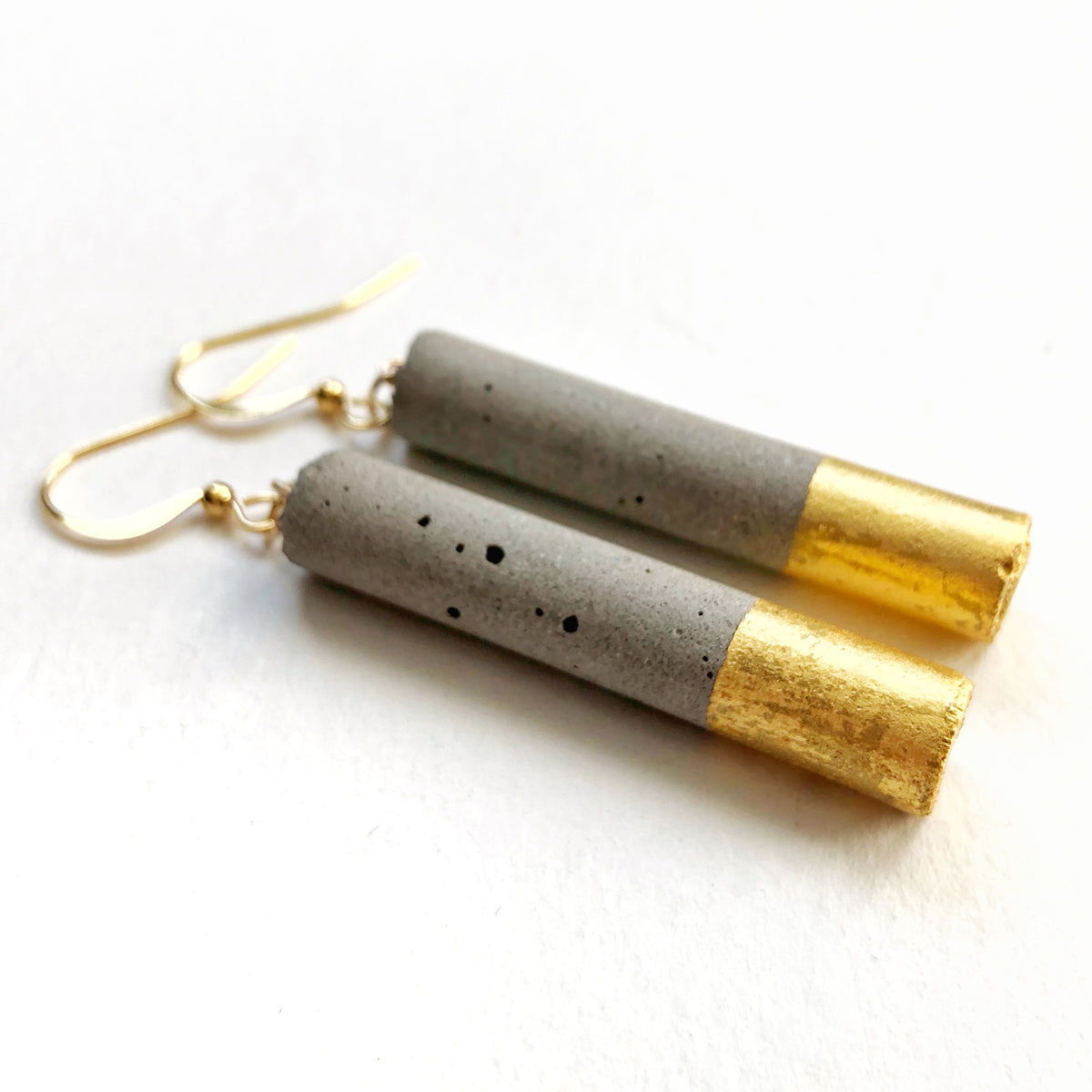 Luna long cylinder earrings