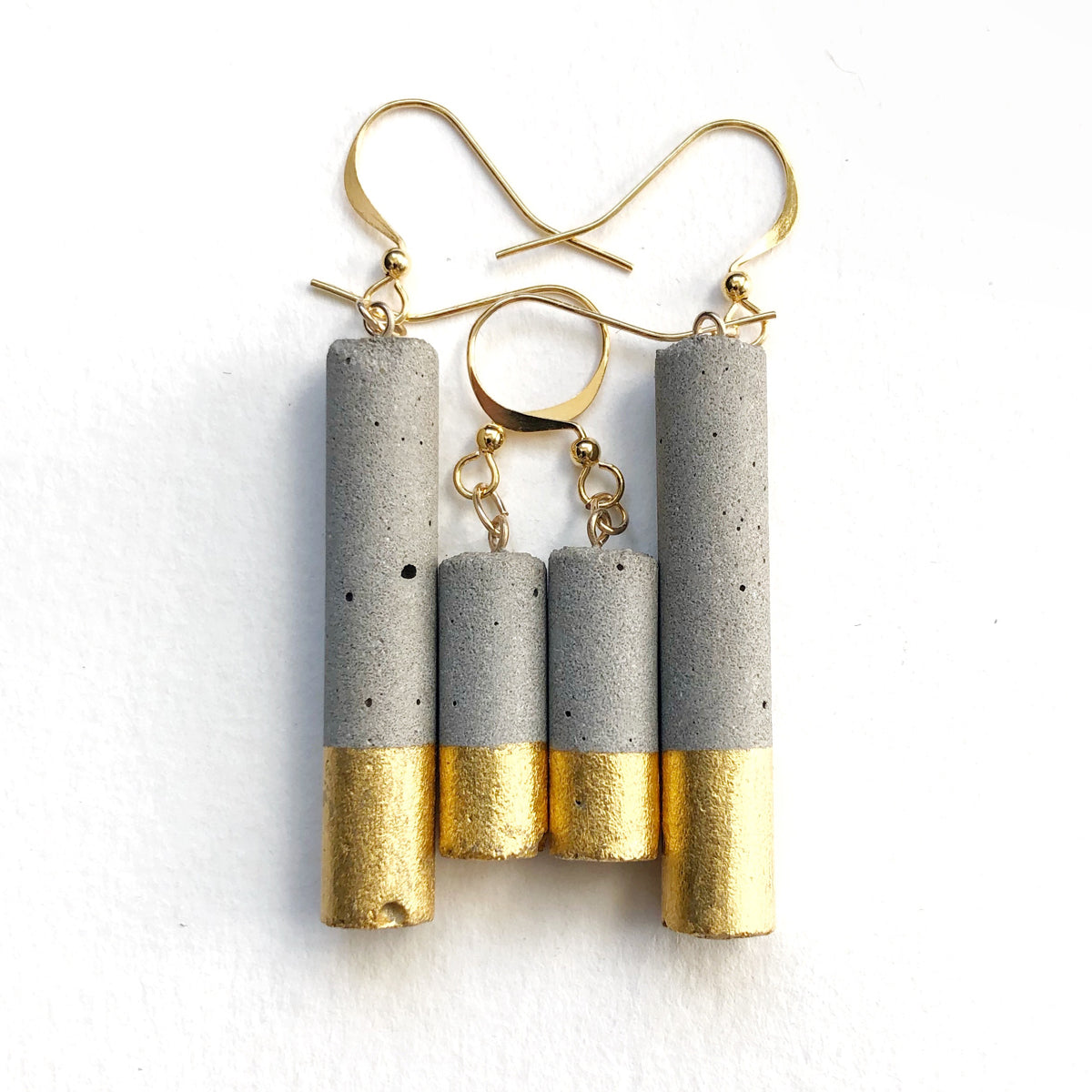Luna long cylinder earrings