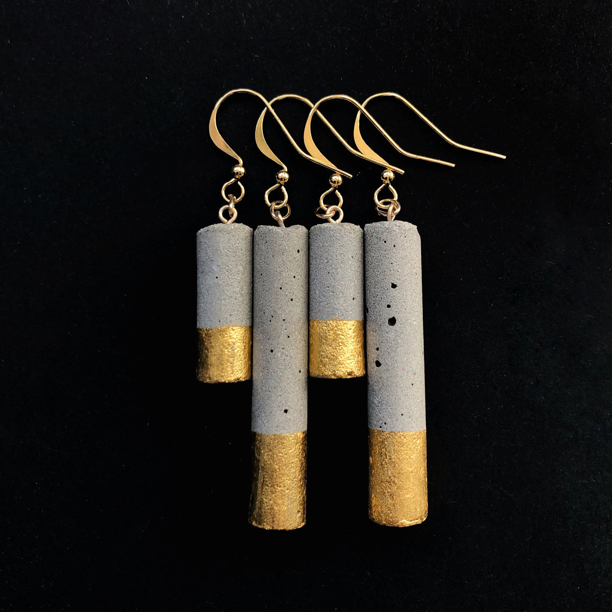 Luna long cylinder earrings