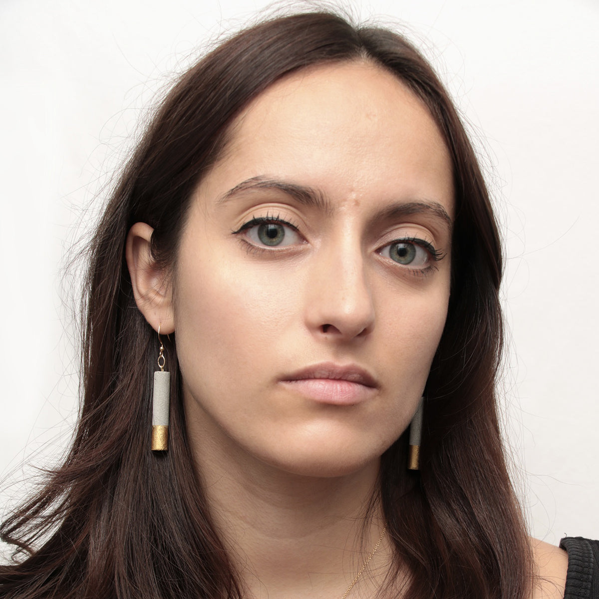 Luna long cylinder earrings