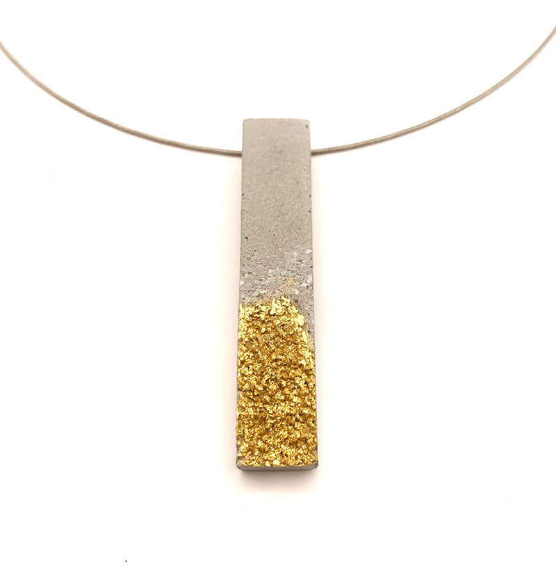 Inès long rectangle necklace