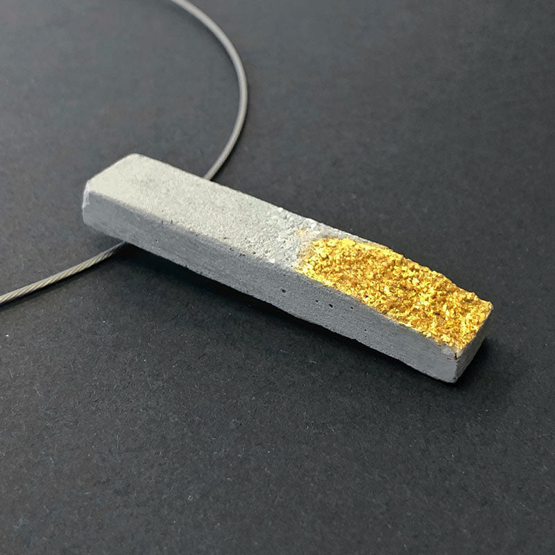Inès long rectangle necklace