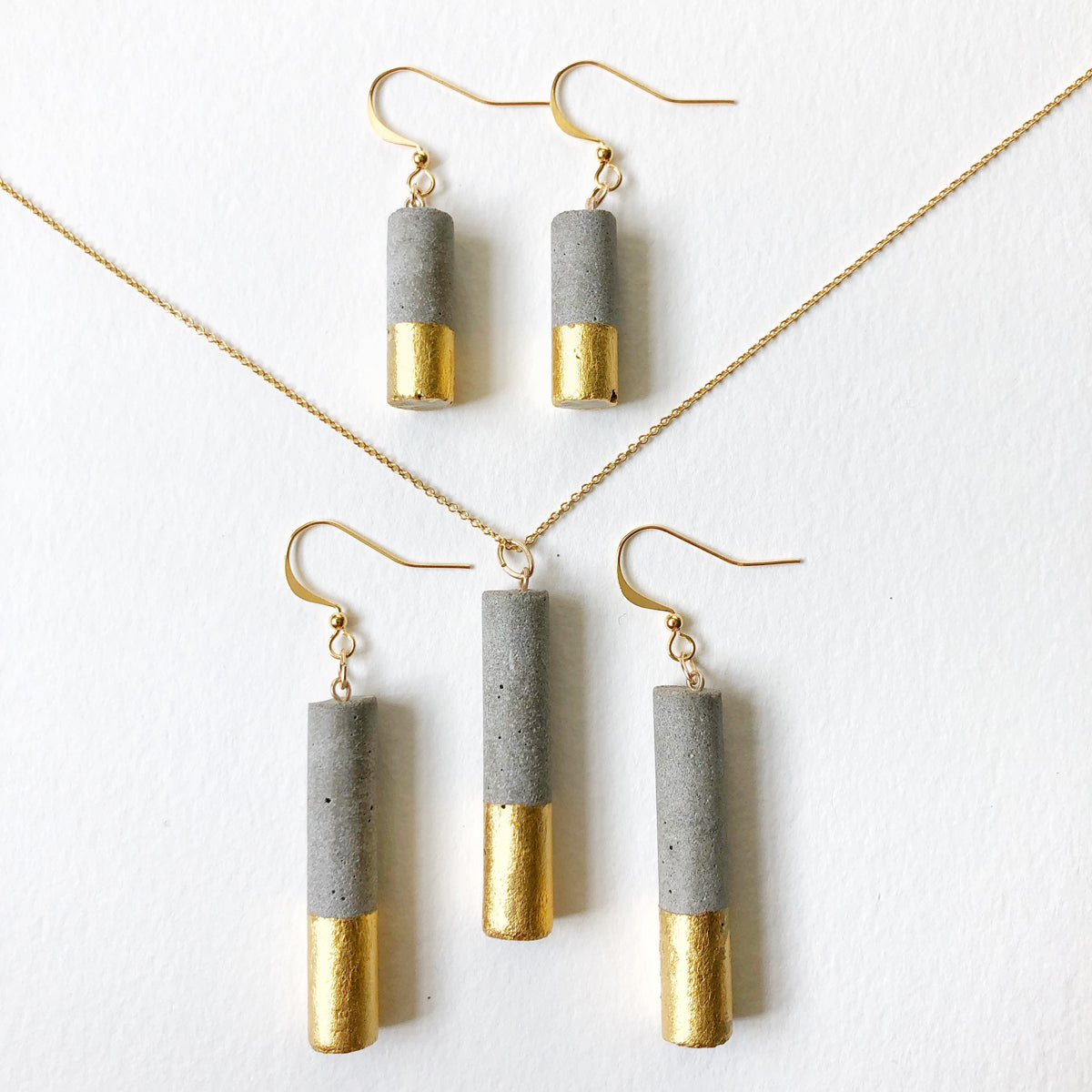 Luna long cylinder earrings