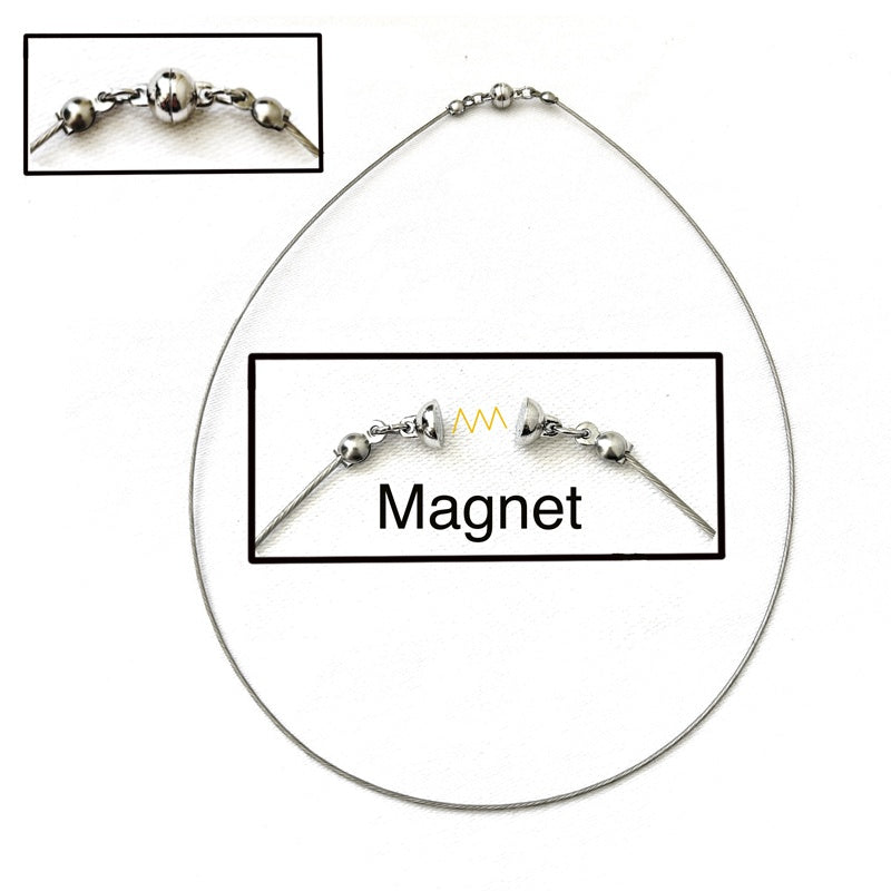 Collier Patti noir et argent rond