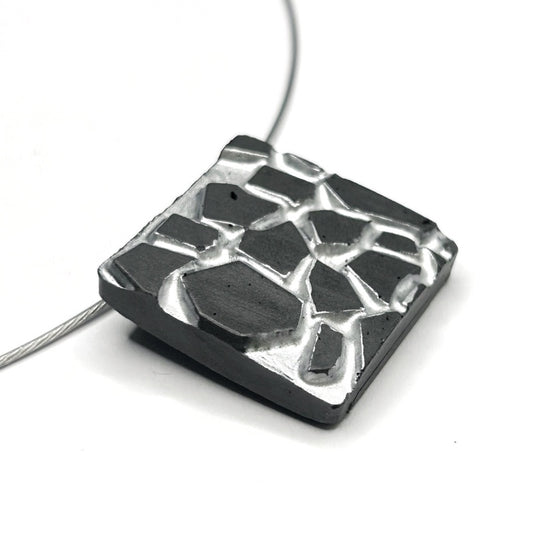 Patti Black and Silver Square Necklace