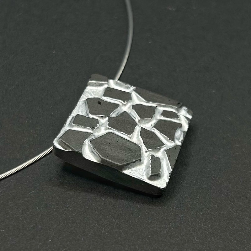 Patti Black and Silver Square Necklace