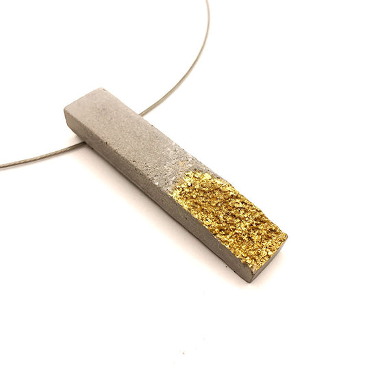 Inès long rectangle necklace