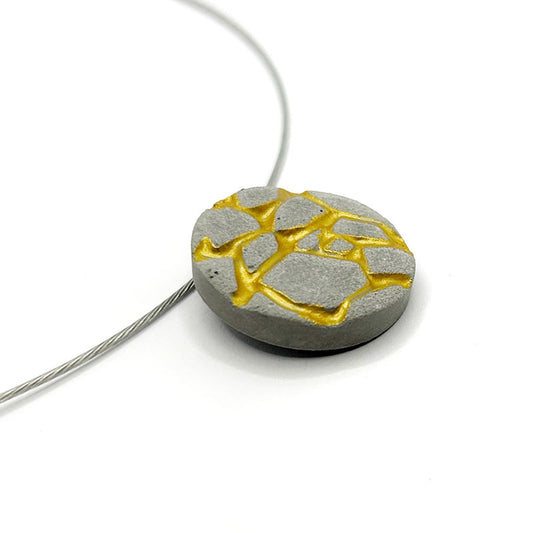 Patti gray and gold round necklace