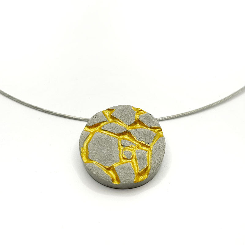 Patti gray and gold round necklace