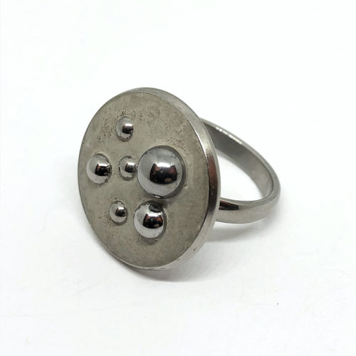 original ring Zoé concrete and steel balls by Icy Mouse