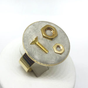 original ring industrial style bolts screws golden concrete Louise by Icy Mouse