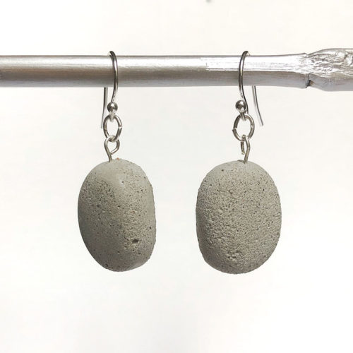 concrete oval earrings Maëlle by Icy Mouse