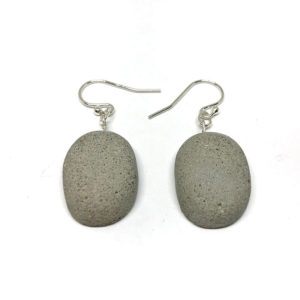 concrete oval earrings Maëlle by Icy Mouse