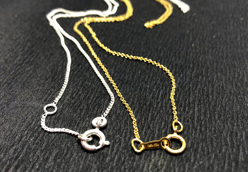 Silver and gold-filled chains for concrete jewelry Icy Mouse