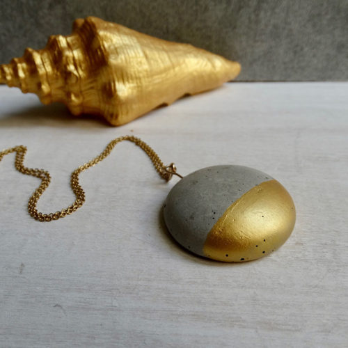 concrete and gold necklace Emma series by Icy Mouse