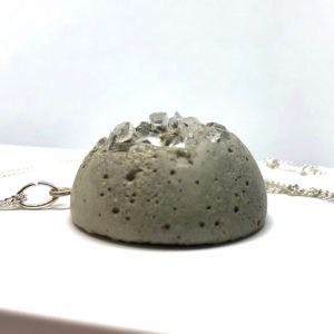 concrete and glass cabochon necklace June by Icy Mouse