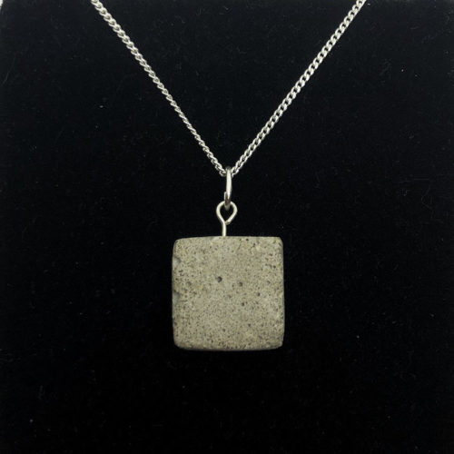 tiny square concrete necklace Maëlle by Icy Mouse